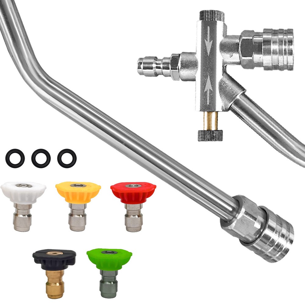 Foam Cannon Dual-Connector Accessory, Double Tip Attachment with 5 Nozzles Tips