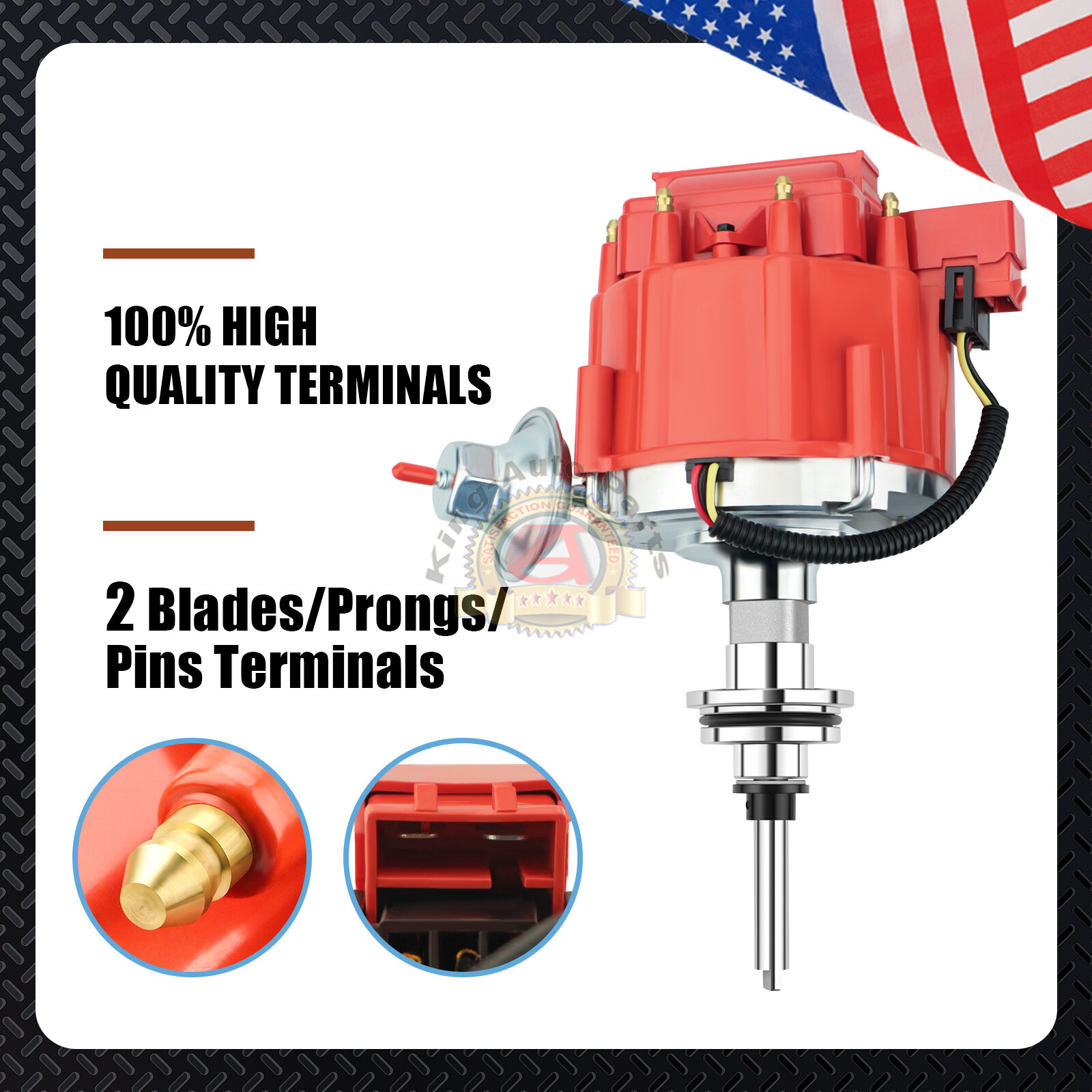 HEI Distributor&SparkPlug Wire& Free Pig Tail for Mopar Chrysler Dodge273 318 V8