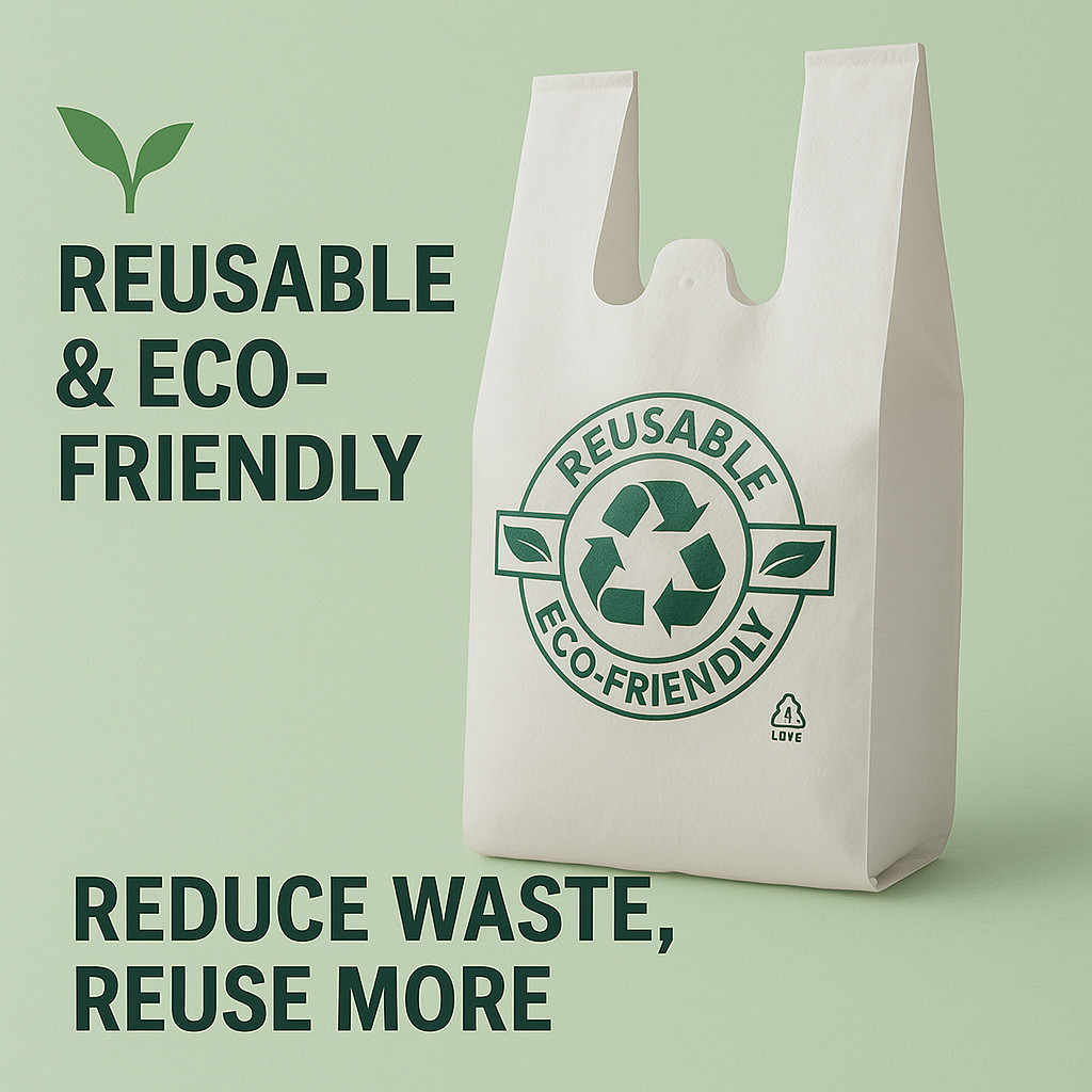 White T-Shirt Grocery Bags 1/6 Large – Extra Heavy Duty 21x11.5x6.5 – Bulk Packs