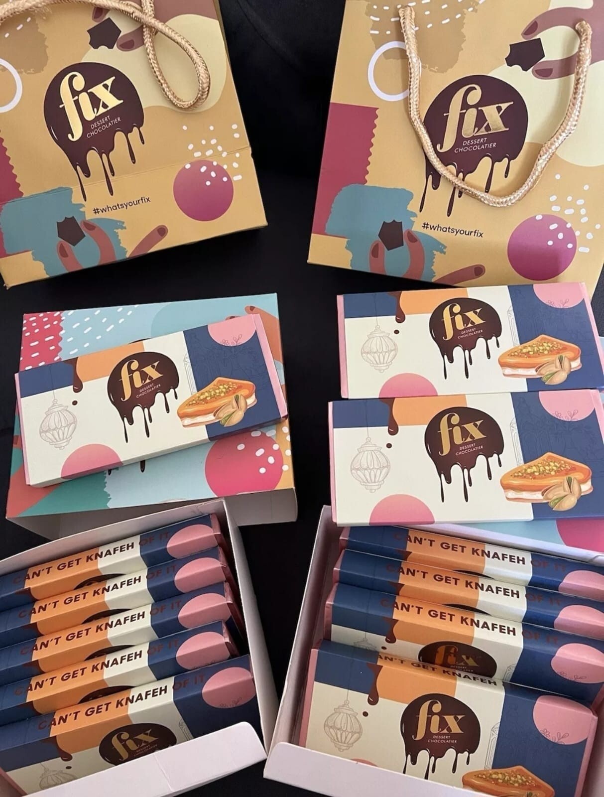 Fix Dubai Viral Kunafah Chocolate Pack Of 5, FIX Can't Get Knafeh of It Chocolat