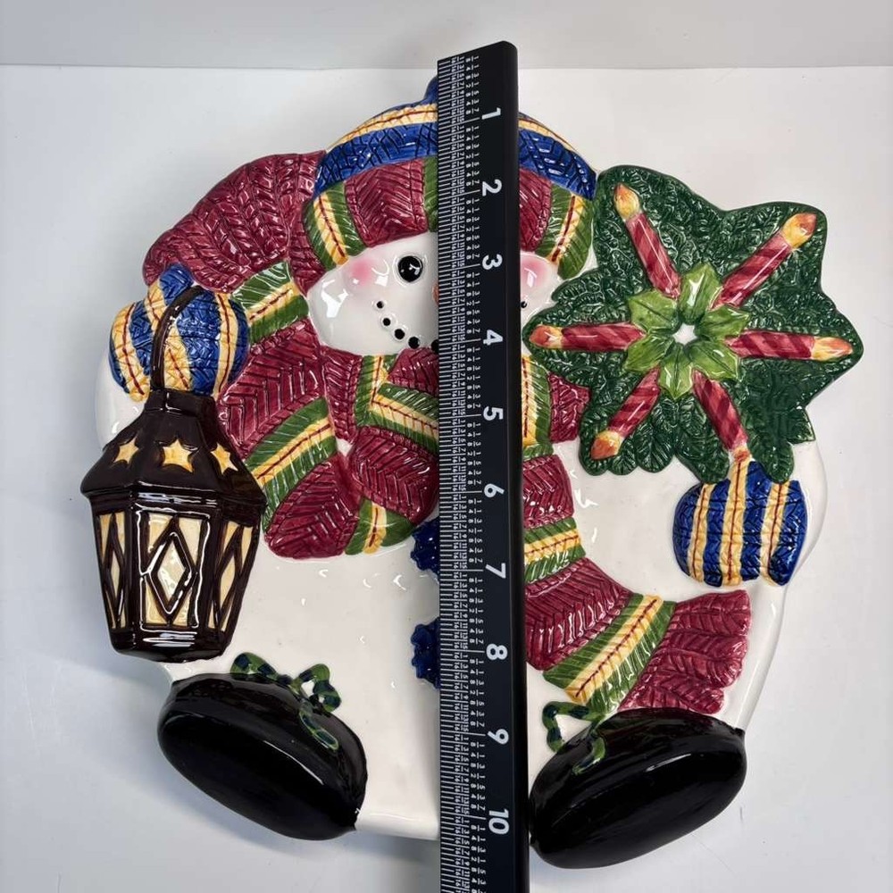 Adorable 3D Ceramic Snowman Serving Dish Cookie Plate