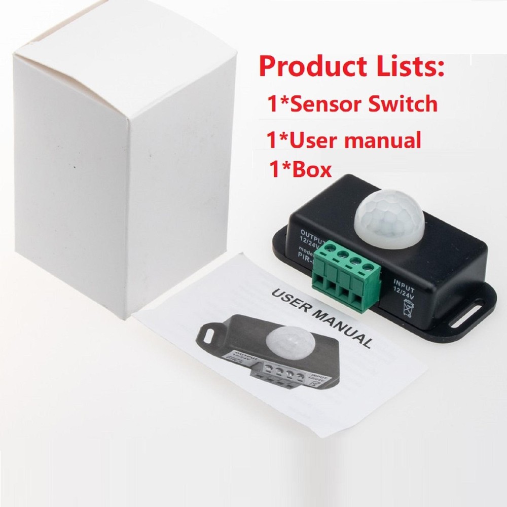 Body Infrared PIR Motion Sensor Switch For LED Light Strip Automatic DC 12V C