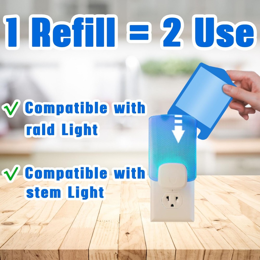 12 Pack Refill Cartridges Kit for Plug-in Blue Light, for Stem Light, Replace...