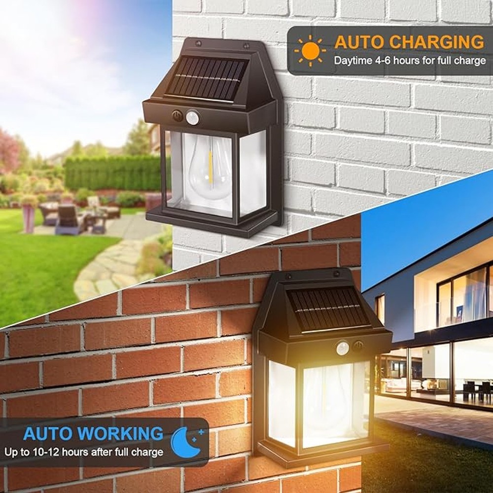 2 Pack LED Motion Sensor Solar Villa Lights Outdoor IP65 Waterproof Security