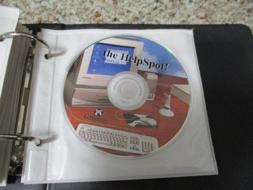 Gateway Software Storage Binder, games, utilities, system restore disk with key