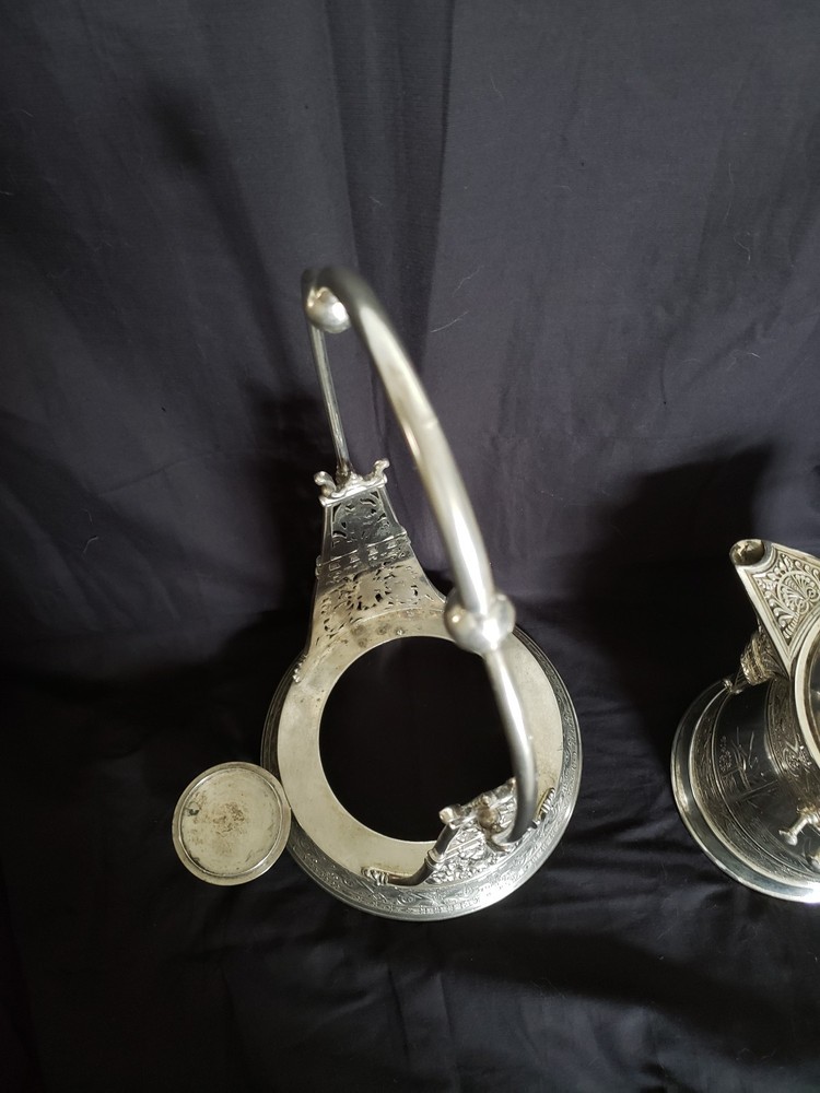 Simpson Hall Miller Quadruple Silverplate Tilting Pitcher + Stand