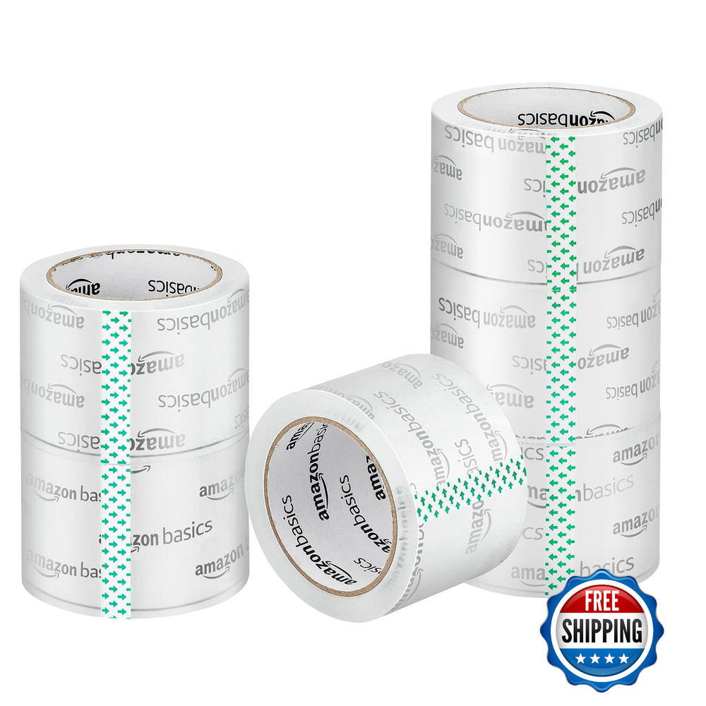 Amazon Basics Extra-Wide Packing Tape, Moving, Storage, Packing, 6-Pack