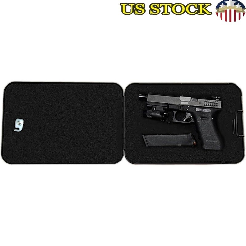 Portable Gun Safe Secure Storage Compact Lightweight Key Lock Mountable Safe New