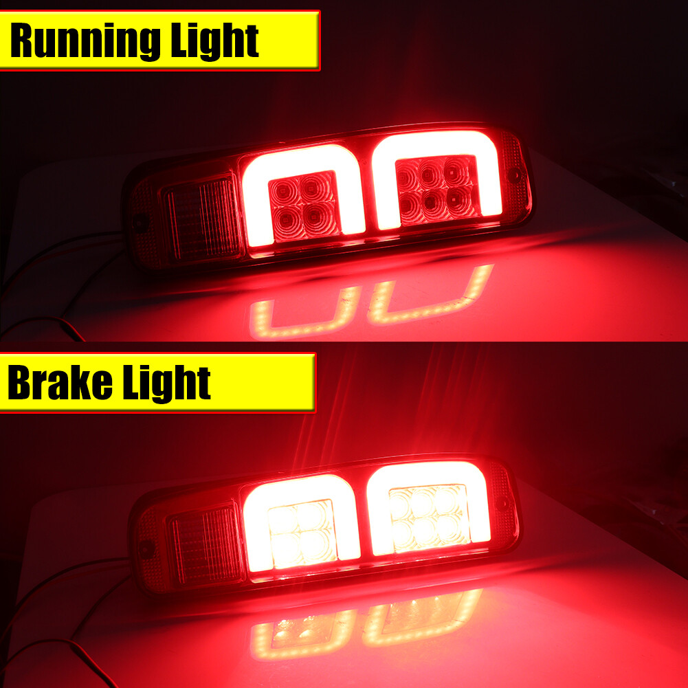 Red LED Rear Tail Lights Assembly For 74-91 Ford E150 F150 250 350 100 Bronco