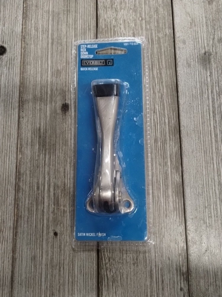 Everbilt Step Release Kick Down Doorstop Satin Nickel