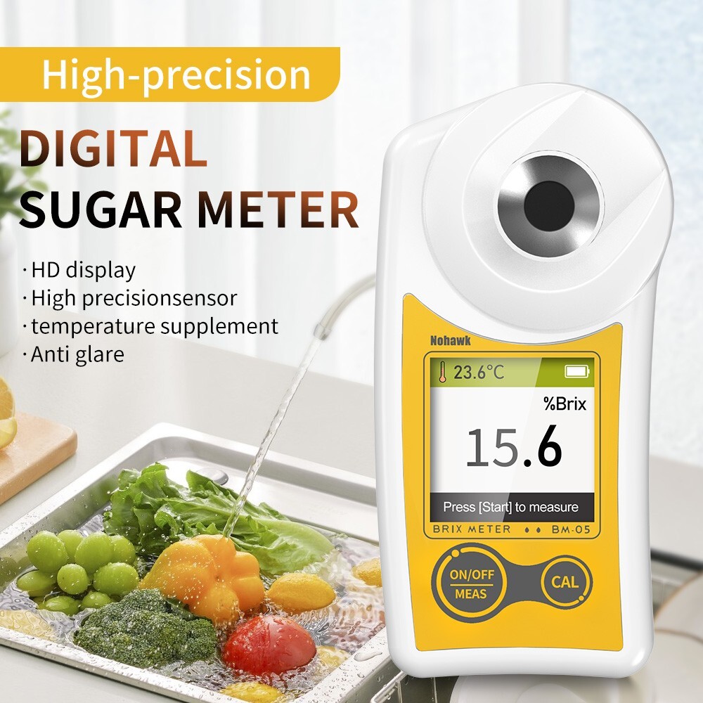 Digital Brix Refractometer 0-55% brix Meter Refractometer type-c Charging