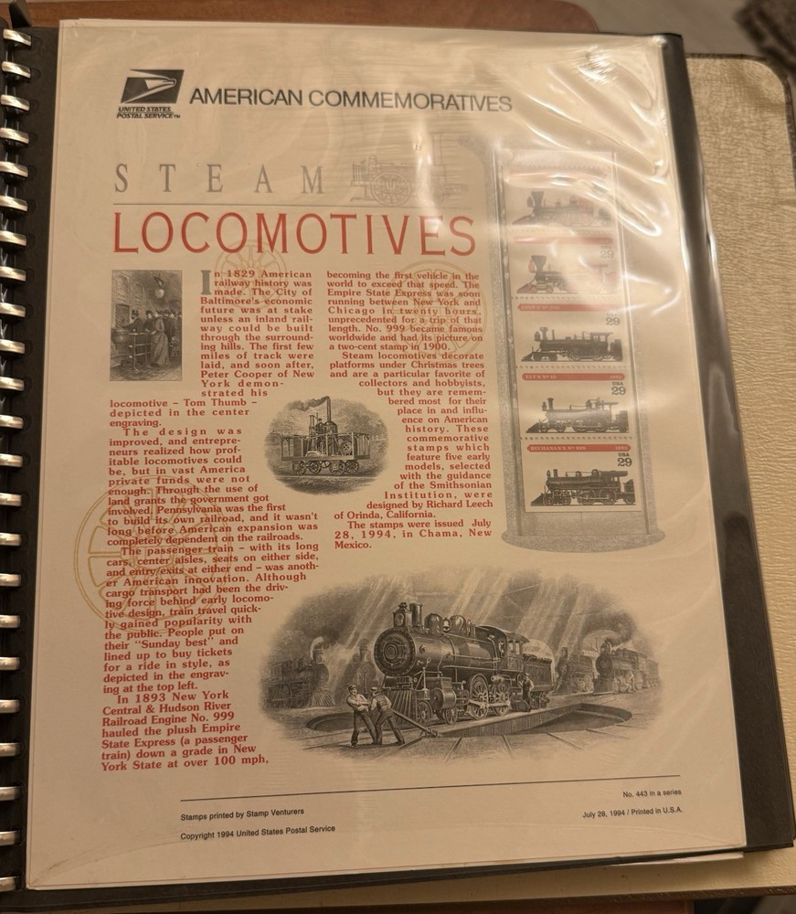 American Commemorative Collection Binder with 20 Panels, 1994