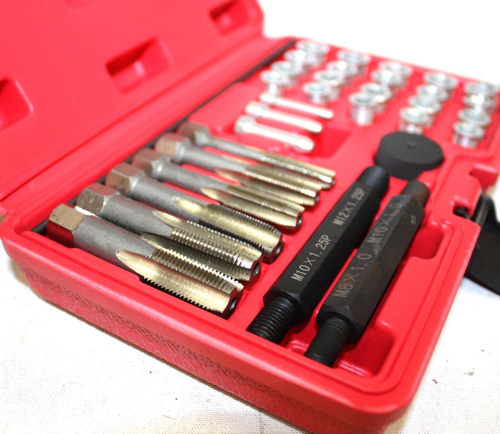 33pcs Cylinder Head Glow Plug Tap Thread Re-threading Repair Restore Tool Set