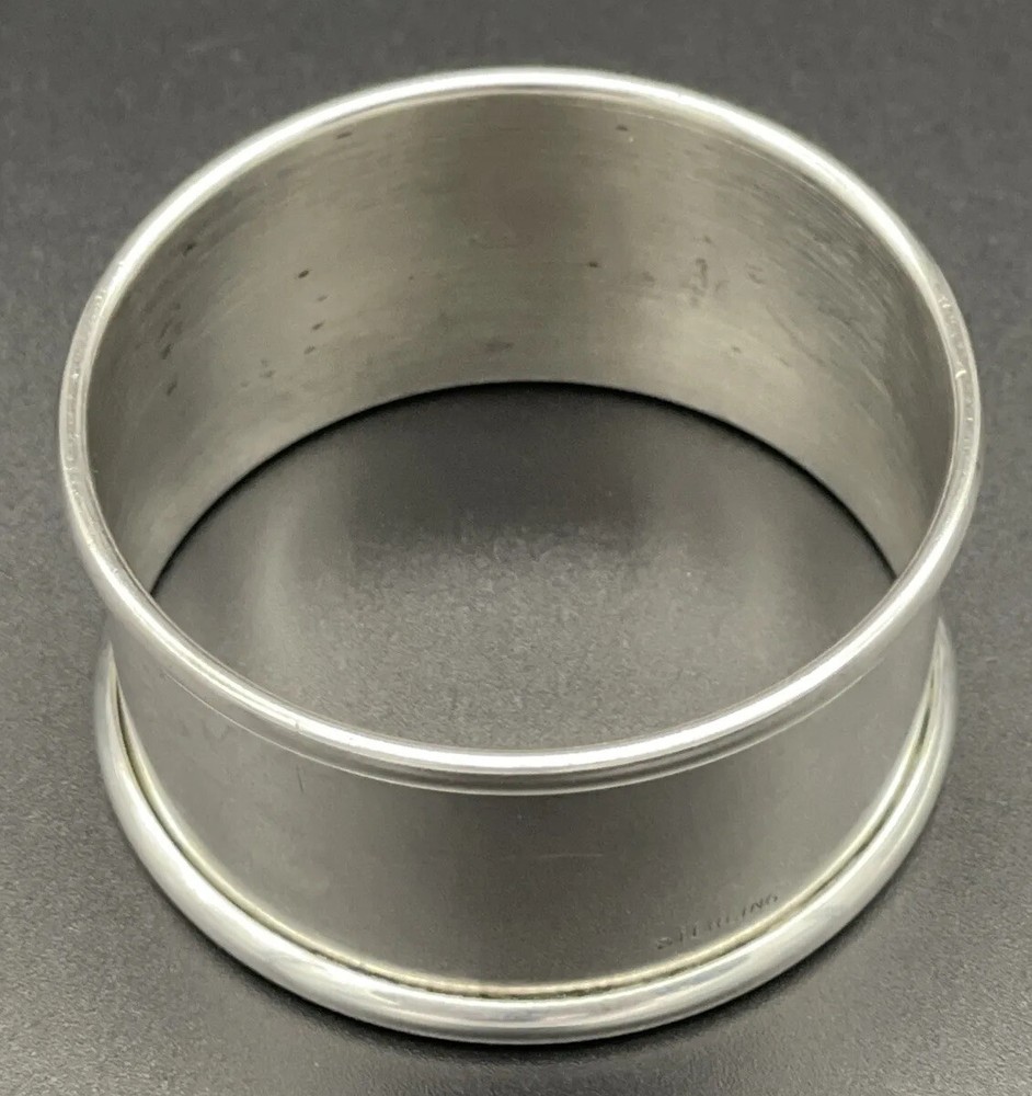 Sterling Silver Napkin Ring Name Engraved “Alberta” Mid Century Modern