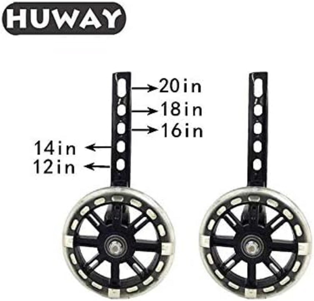 HUWAY training wheels flash mute wheel bicycle stabilizer mounted Kit compatible