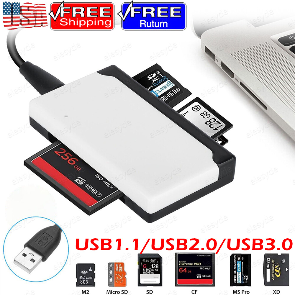 Type C Micro SD TF CF Card Reader USB 2.0 Smart Memory Adapter Laptop Computer