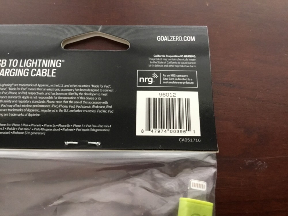 Goal Zero Switch 10 Charging Cable # 96012