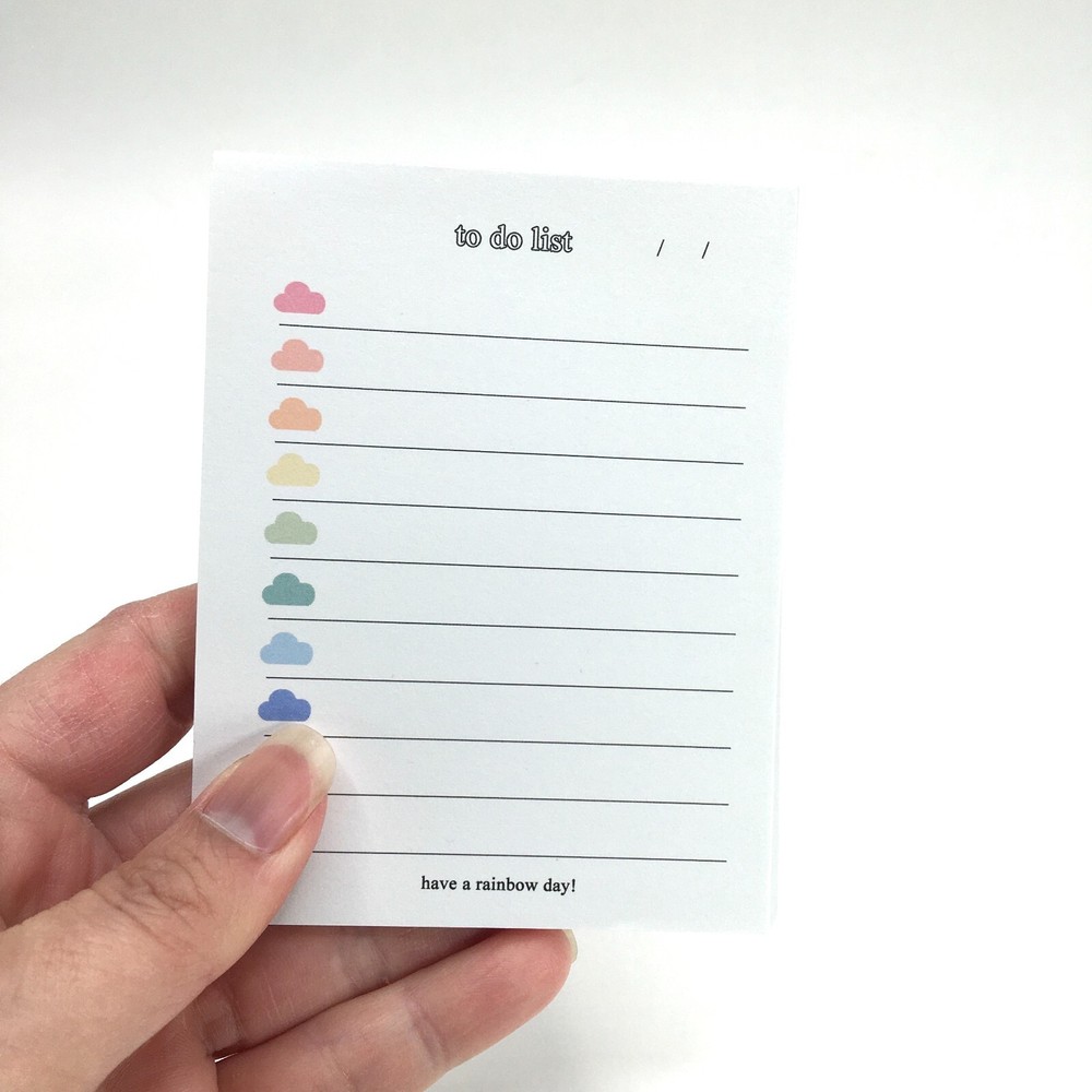 Rainbow Cloud To Do List Note Memo Pad School Office Home