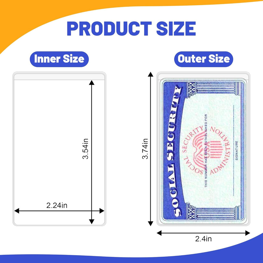 10-Pack Social Security Card Protector Sleeves, Waterproof ID/Card Covers