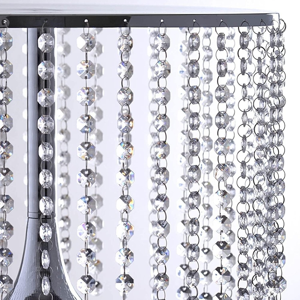 Elegant Silver Crystal Cake Stand 10"