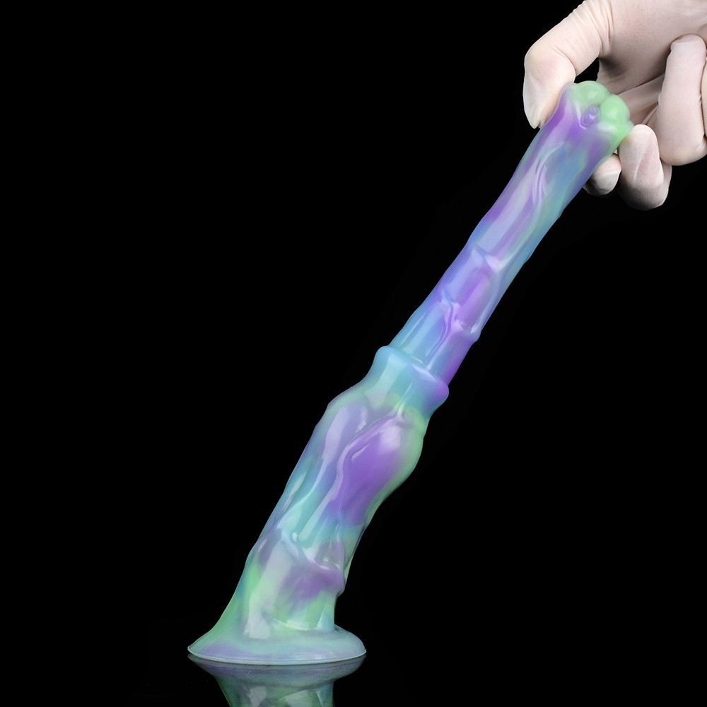 9.8" Slim Fantasy Monster Dildo Soft Silicone Suction Cup G-spot Long Anal Toy
