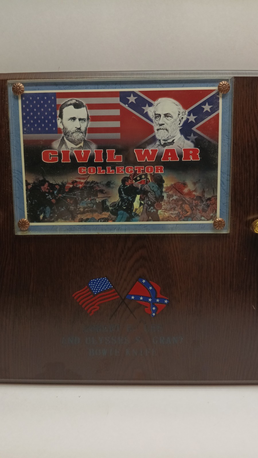 Bowie Knives Robert E Lee And Ulysses S Grant Civil War Wooden Plaque 17" x 12 "
