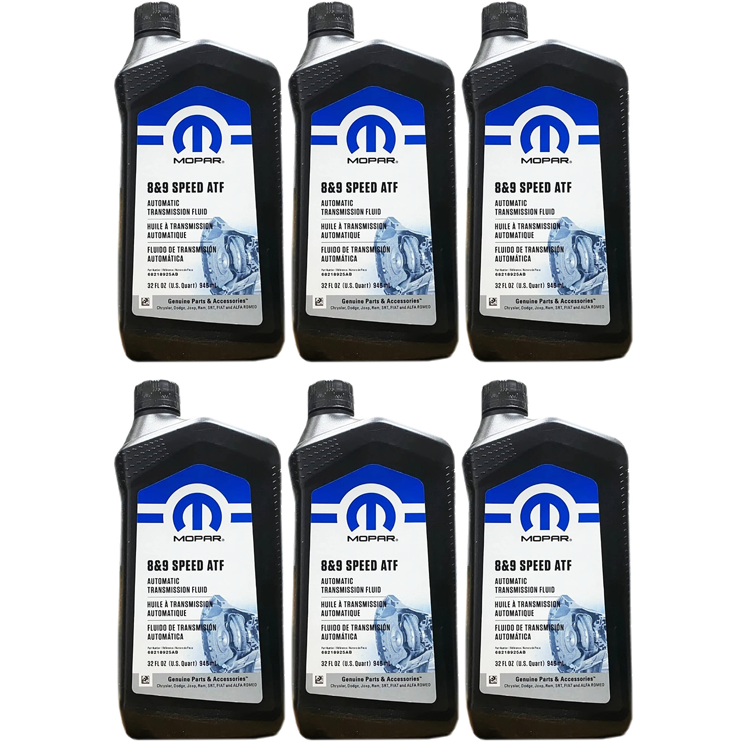 Mopar 68218925AB 8&9 Speed ATF Automatic Transmission Fluid- 6 Quarts