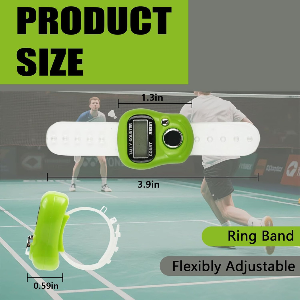 4Pc Digital Finger Tally Counter LCD 5 Digit Clicker Hand Ring Count Tool