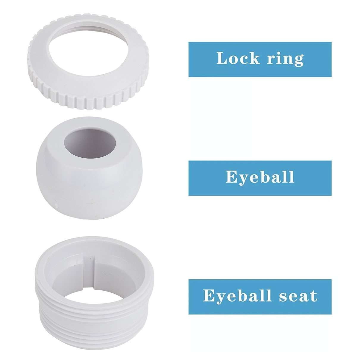 Pool Directional Jet Nozzles, 3/4 Inch Adjustable Flow Eyeball Inlet Jet