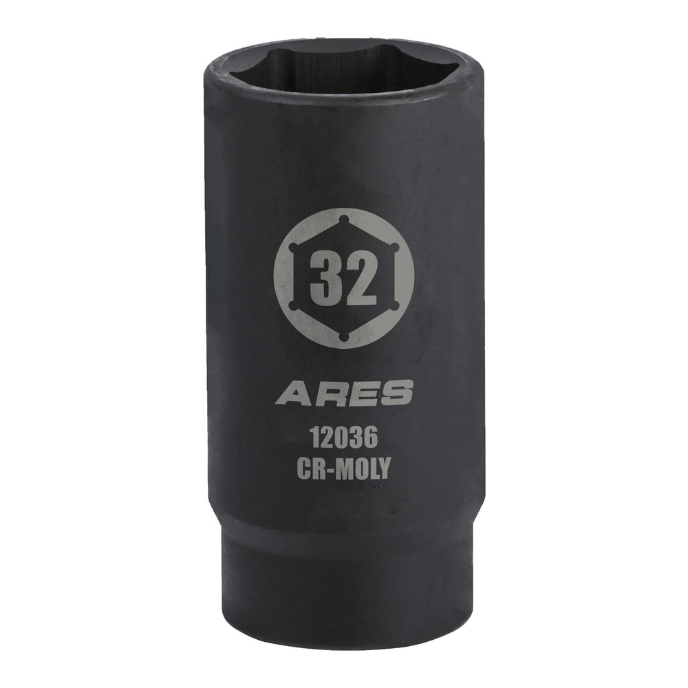 32MM Axle Nut Socket  6 Point Extra Deep 1/2Inch Drive Impact Tool""
