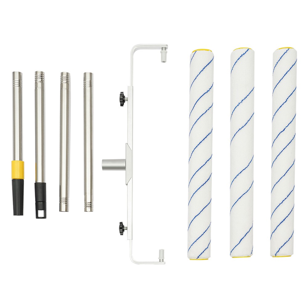 Large Paint Roller Adjustable Roller Frame Extension Poles 3 Roller Brushes Kit