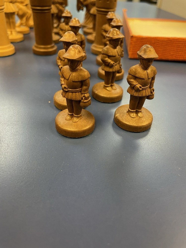 Vintage Germany Chess Set Plastic, Missing One Piece, SEE