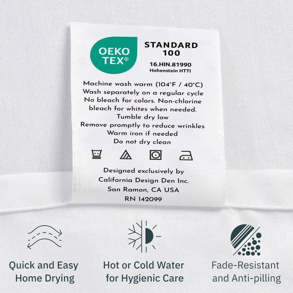 Soft & Silky 500 Thread Count 100% Cotton is Cool & Smooth, 2 White Standard ...