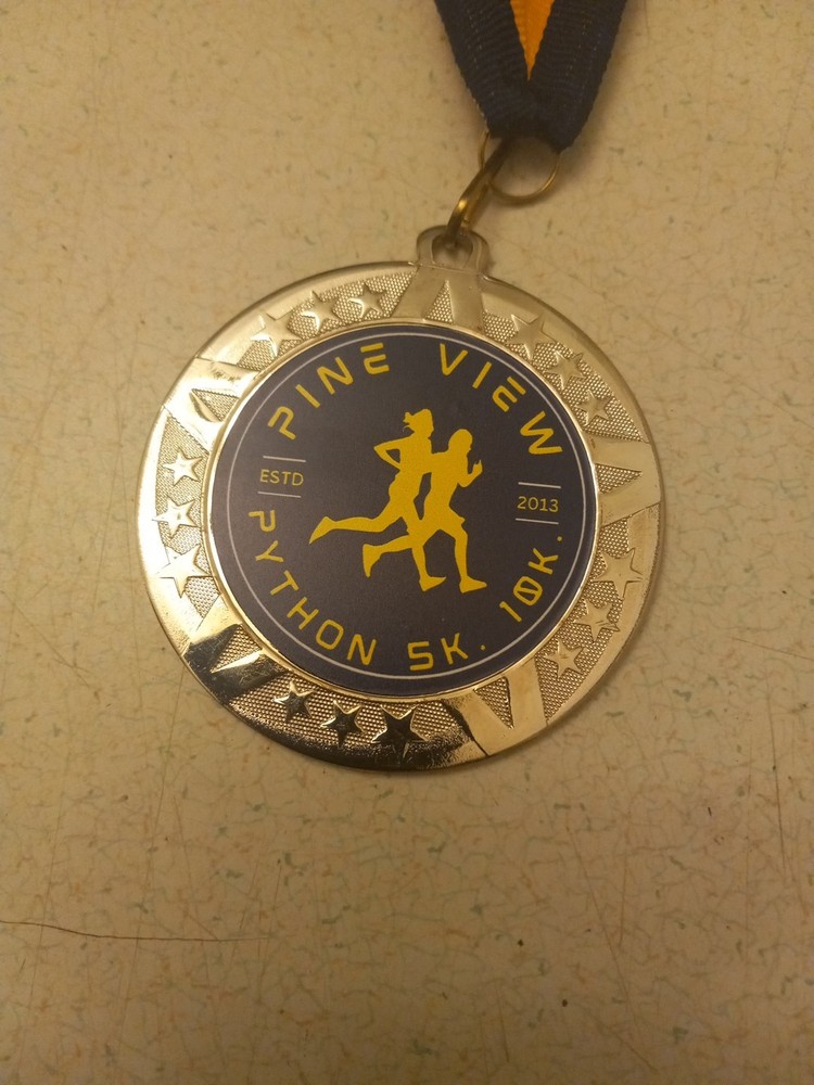 Pine View Python 5k 10k Running Medal