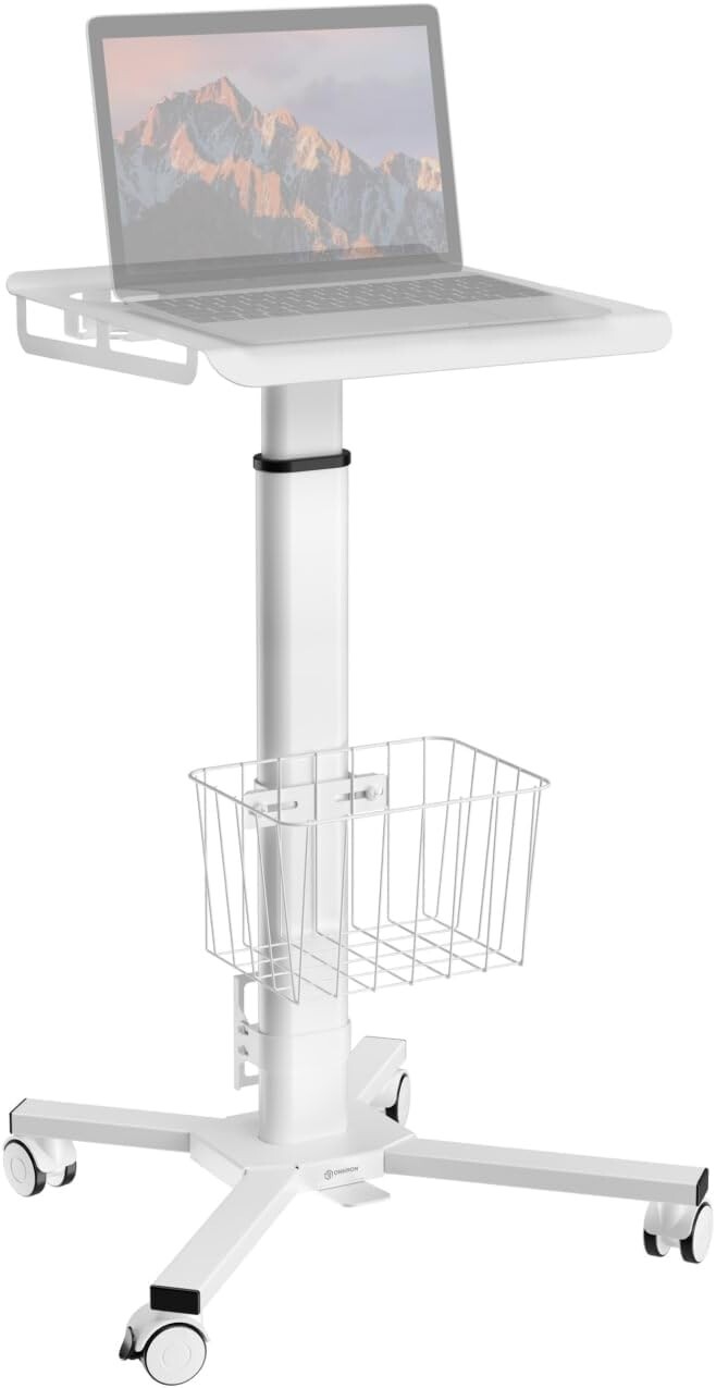 ONKRON Hospital Mobile Laptop Cart on Wheels with Load up to 17.6 lbs