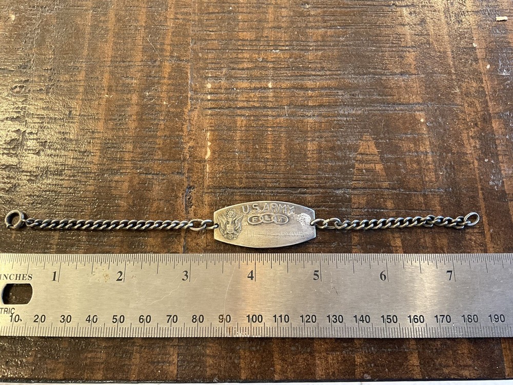 WWII US STERLING ID BRACELET WWI & WWII JEWISH VETERAN WATERVILLE ME LEVINE