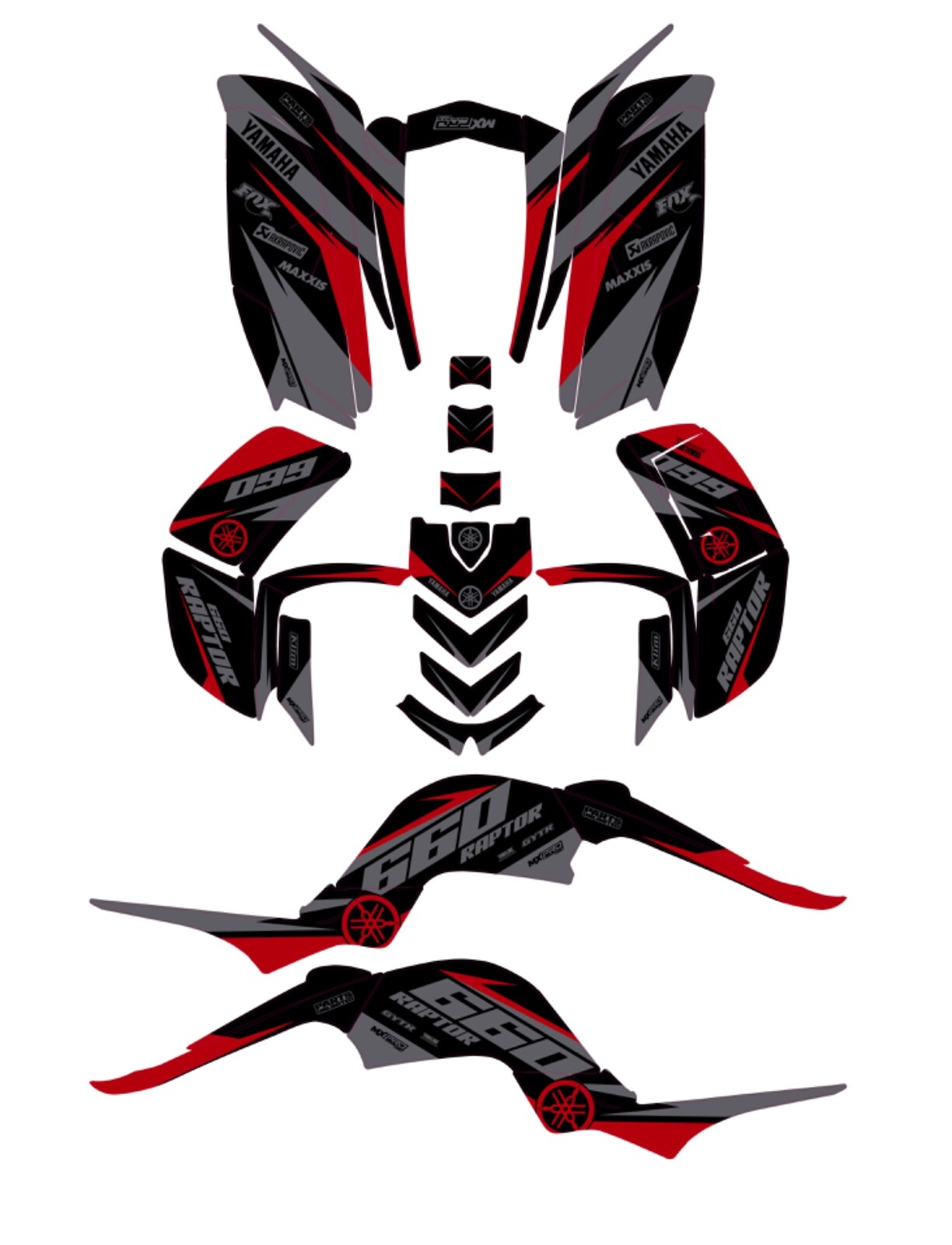 Fits Yamaha Raptor 660  GRAPHICS KIT STICKER DECALS YAMAHA RAPTOR 660