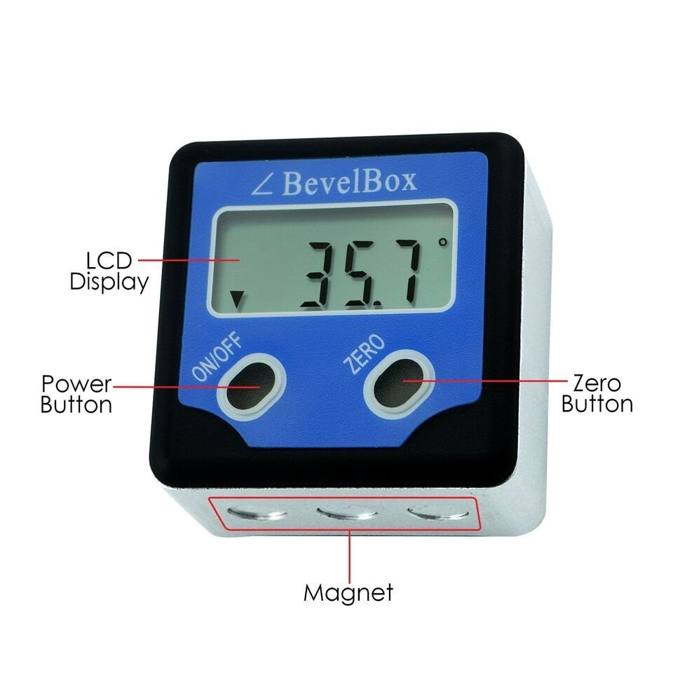 Digital Bevel Box Inclinometer Protractor 360° Angle Finder IP54
