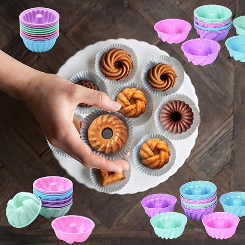 72 Pieces Silicone Bakeware Set, Nonstick Baking Pans 72 Pcs Bakeware Sets