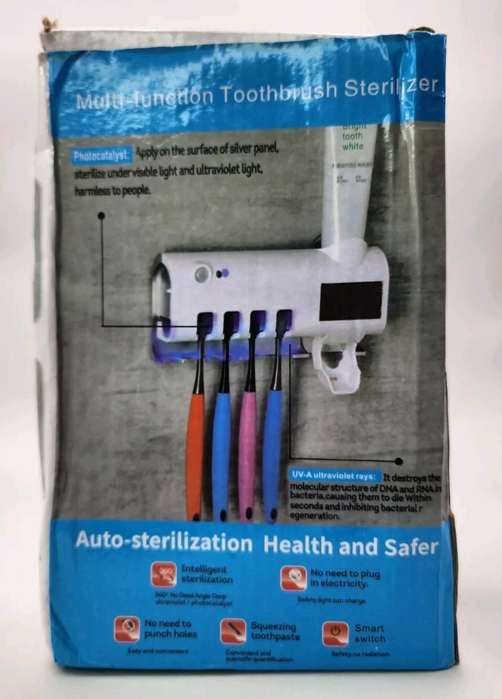 Multi-Function Tooth Paste & Brush Intelligent Ultraviolet Auto-Sterilizer,White