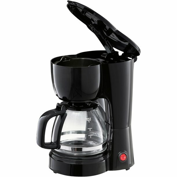 5 Cup Auto keep Warm Function Coffee Maker With Removable Filter Basket, Black