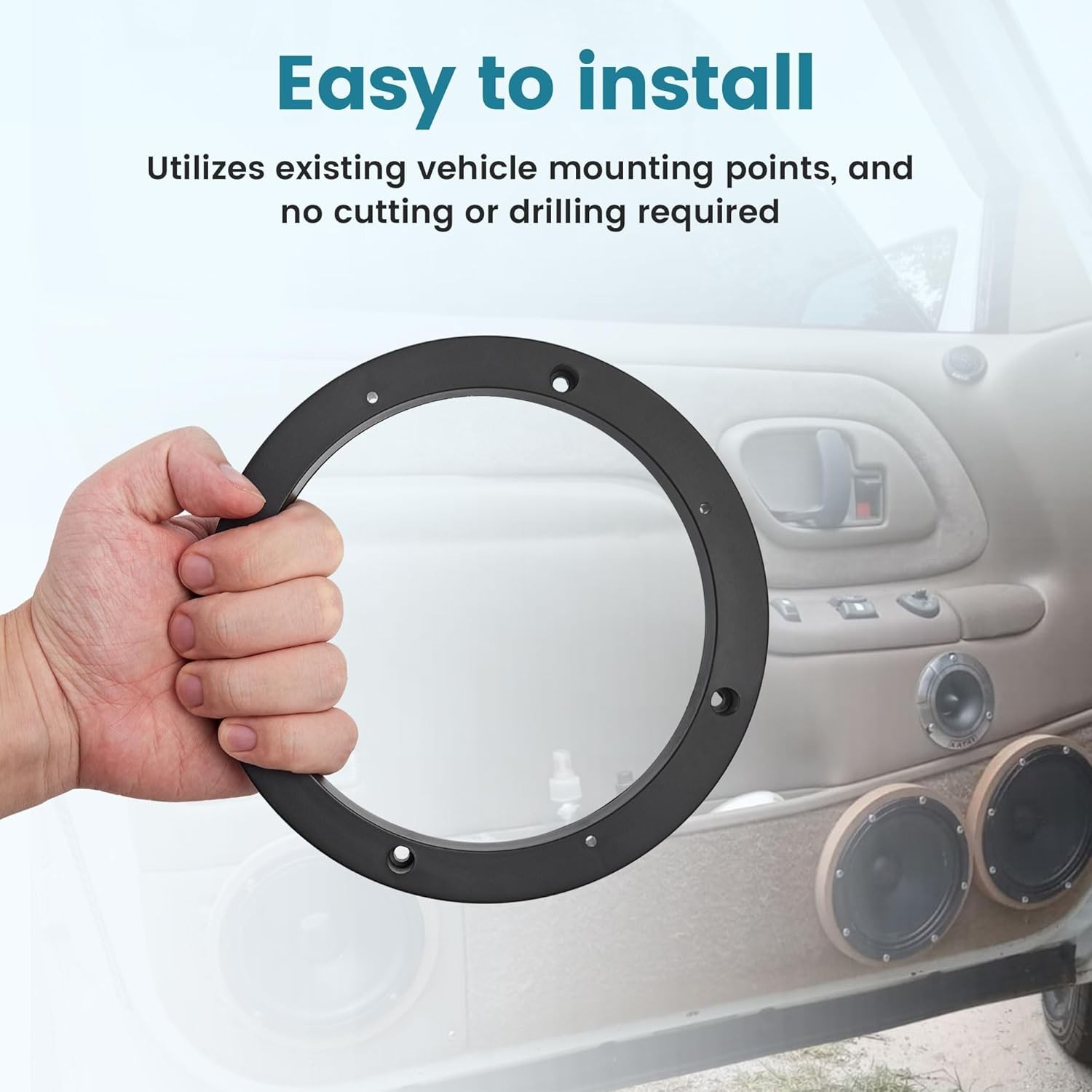 2× 6.5" Plastic Speaker Spacer Rings Bracket Subwoofer Custom Mounting Adapter