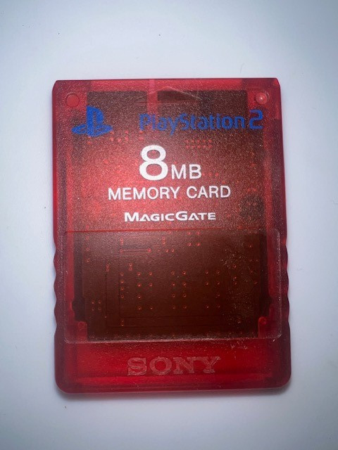Sony PlayStation 2 Memory Card  MagicGate 8 MB Transparent Red  used, working!