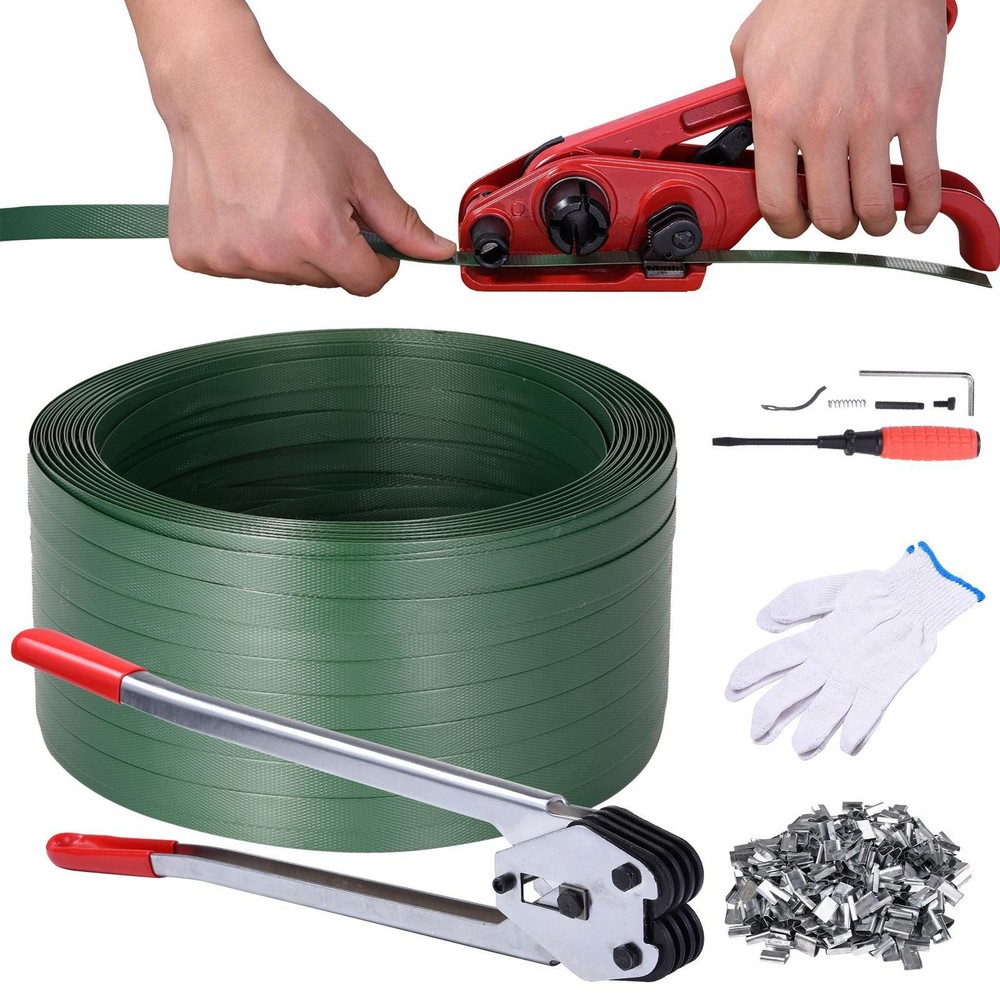 Banding Strapping Kit, Packaging Strapping Tool, with 2000FT Length PET Strappin