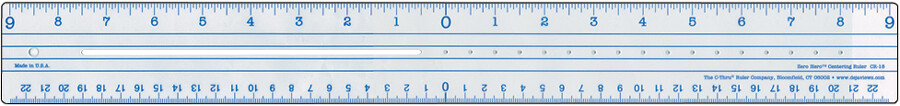 Plastic Ruler 18" Zero Centering