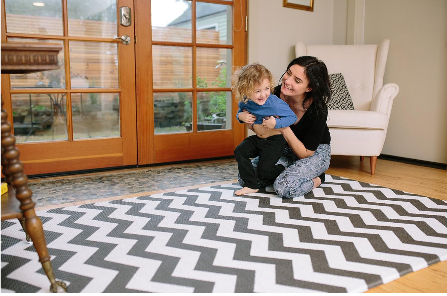 Baby Care Play Mat (Large, Zig Zag - Black) 82'' x 55'' Origina) (Open Box)L045