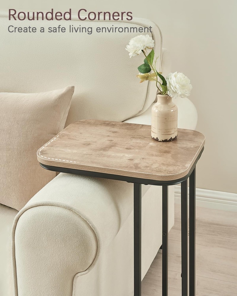 C Shaped End Table 27 Inches High Small Side Table Sofa & Bed Couch Table That