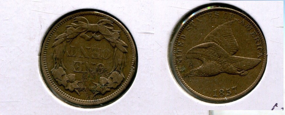 1857 FLYING EAGLE PENNY XF 5044T