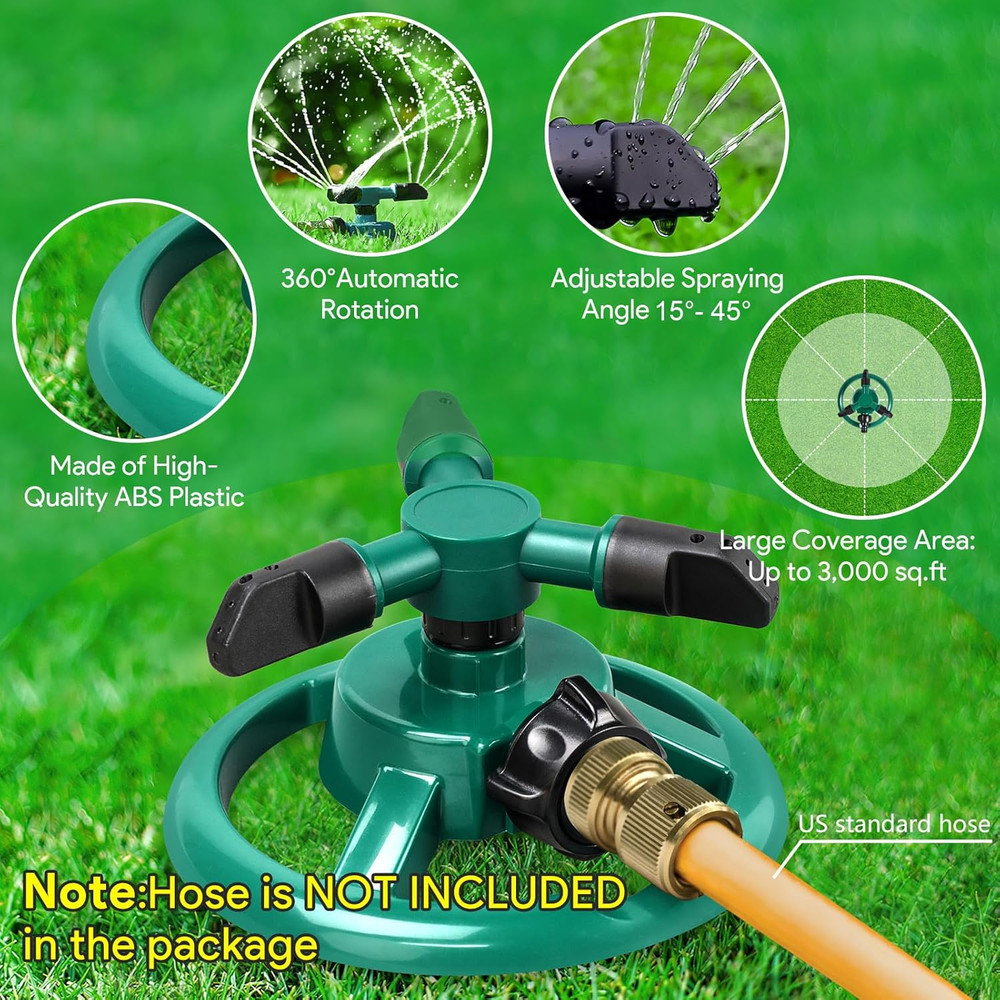 Rotating Lawn Sprinkler for Large Area Coverage