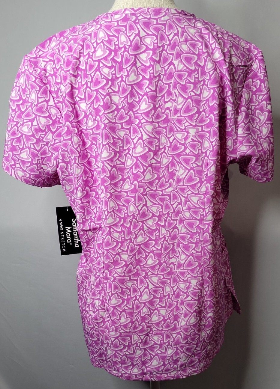 Samantha Mara 4 Way Stretch Purple Hearts Scrub Set Style: C-6800-C1 FreeShippin
